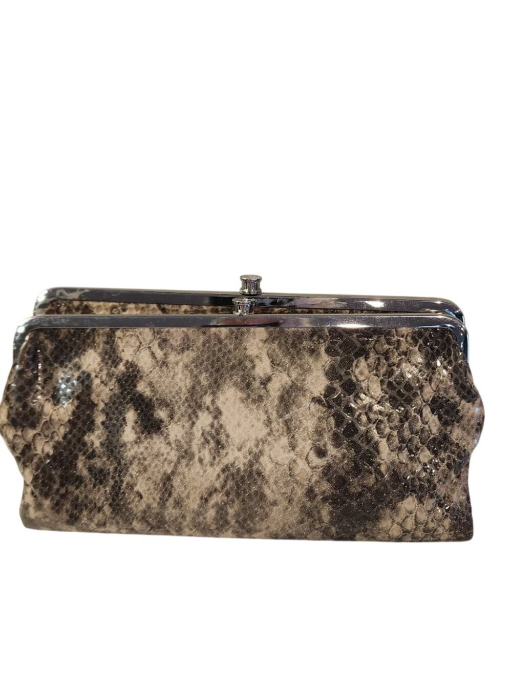 Hobo Lauren Clutch Wallet Harvest Snake Snakeskin Print 100% Leather